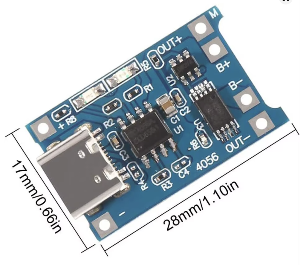 [CHG-TP4056-1A-USBC] Модуль TP4056 1A USB-C
