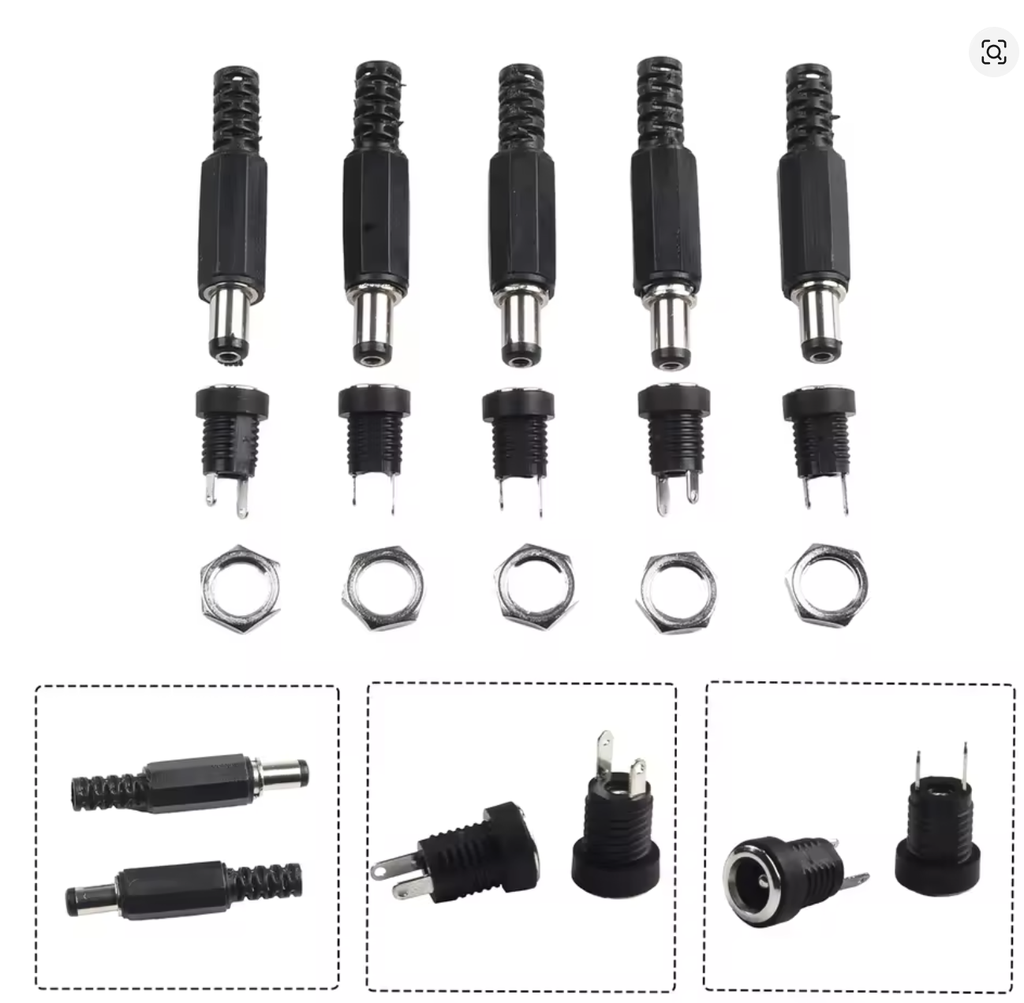 [CONN-DCBARREL-PANEL] Розʼєм живлення DC Barrel, панельний (Male + Female)