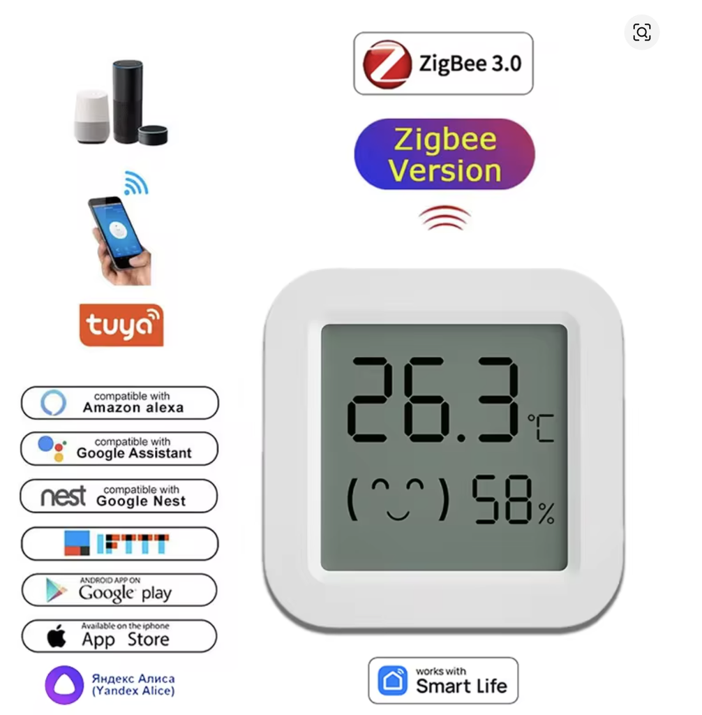 Датчик темп./вологості Zigbee LCD