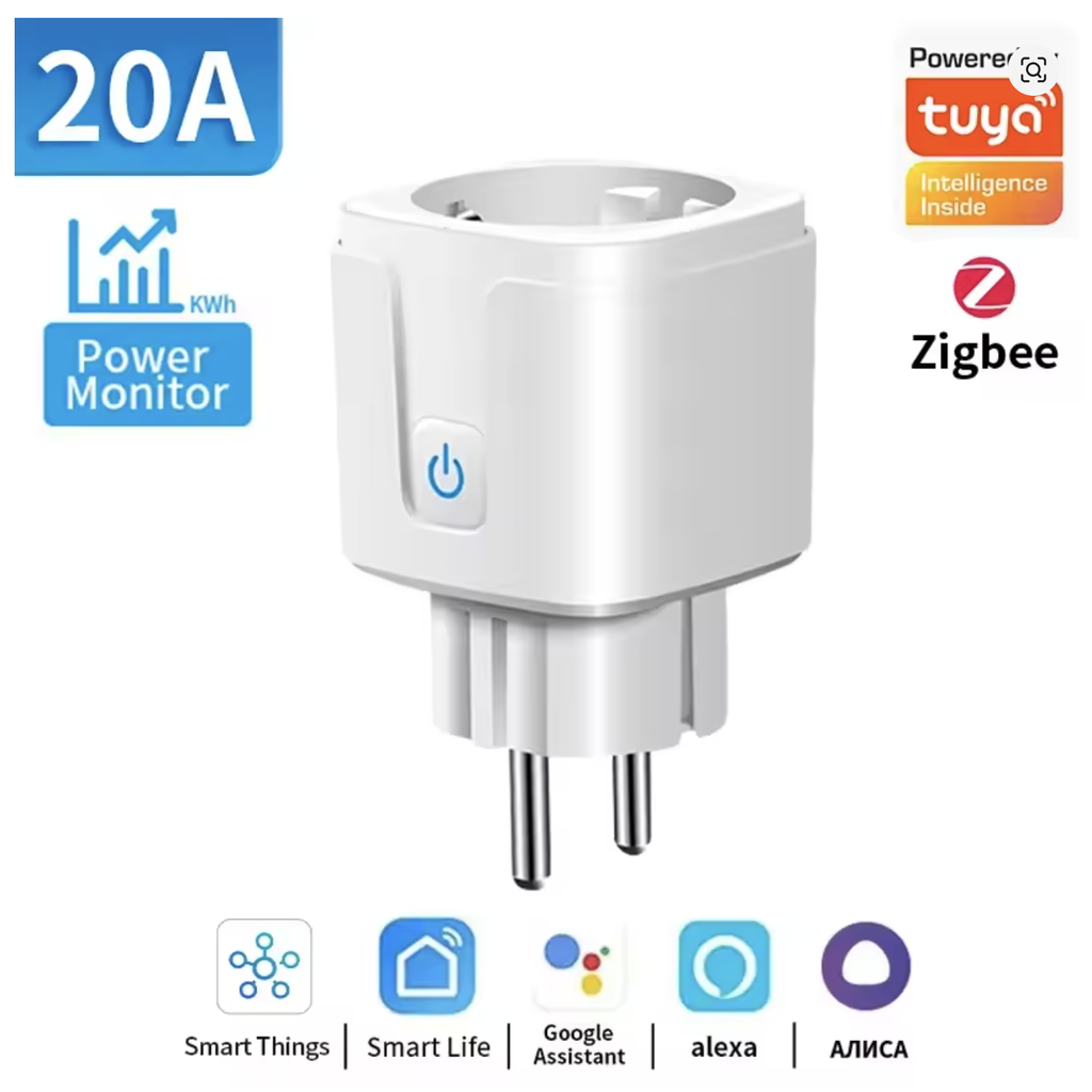 Розумна розетка Zigbee 20A EU