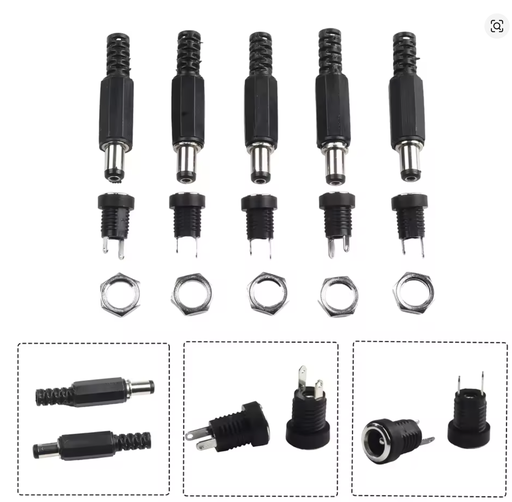 [CONN-DCBARREL-PANEL] Розʼєм живлення DC Barrel, панельний (Male + Female)